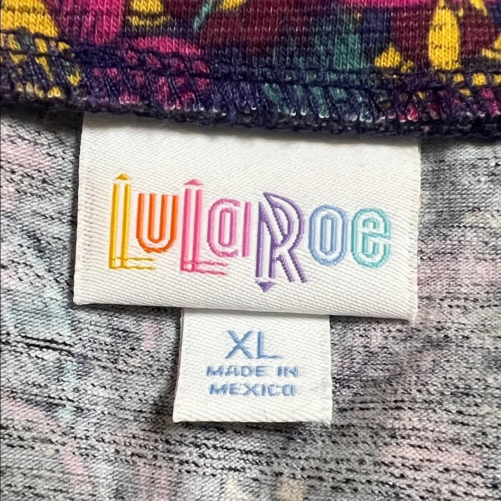 ☂️🍇💟LuLaRoe Purple Floral Circle Skirt with Teal & Yellow Accents